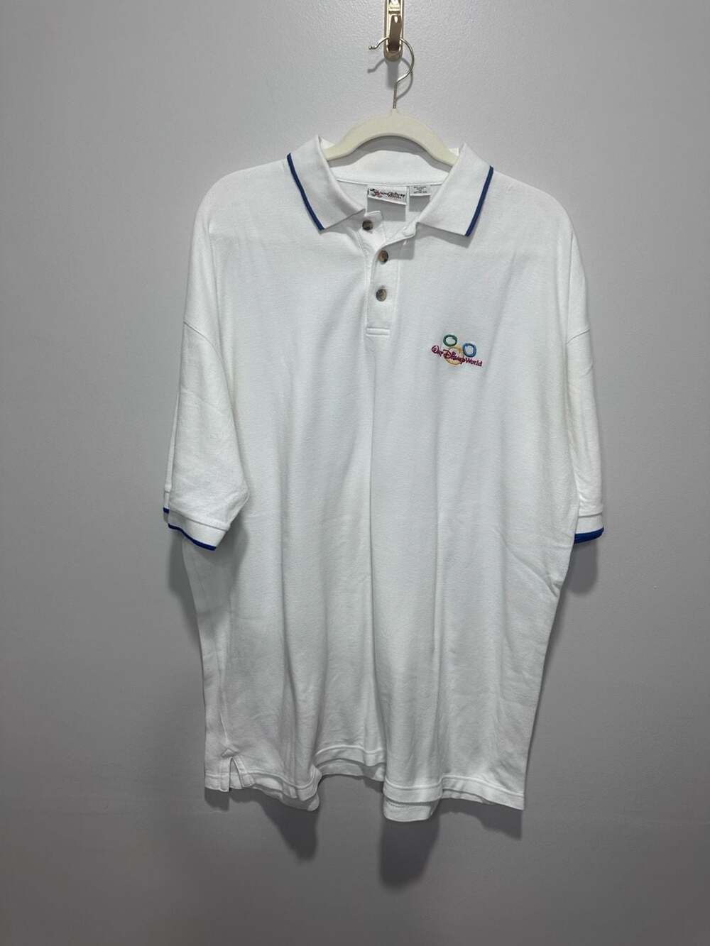 Vintage Walt Disney World White Polo Shirt Size XL
